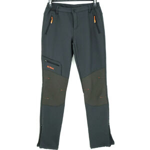 Postropaky Hiking Pants Womens 8T 8 Tall Gray Utility Fleece Lined Knee Patches